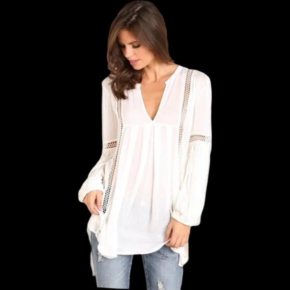 FREE PEOPLE 
Just The Two of Us Tunic In Ivory - Picture 3 of 5